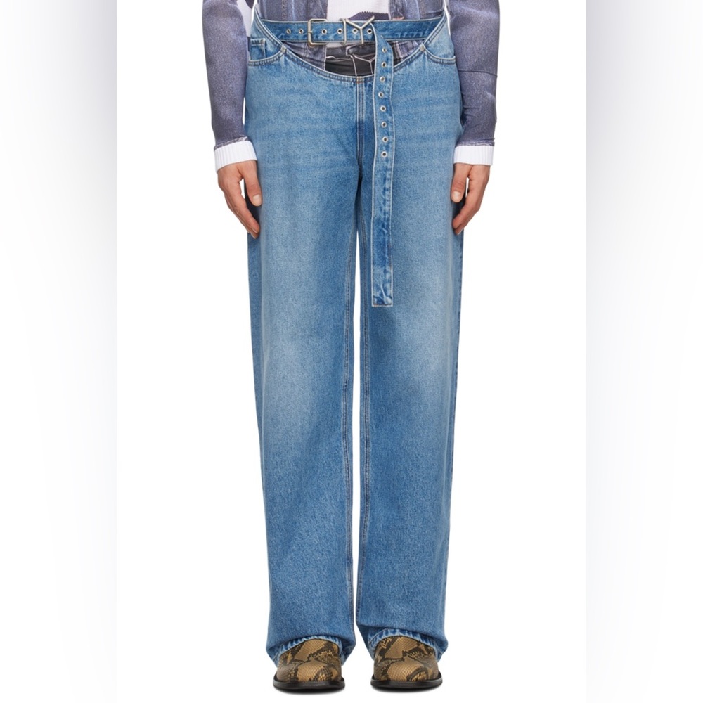 ❌SOLD❌ Y/Project Blue Y-Belt Arc Jeans